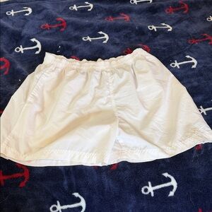 Men’s  White Elastic-Waist Shorts